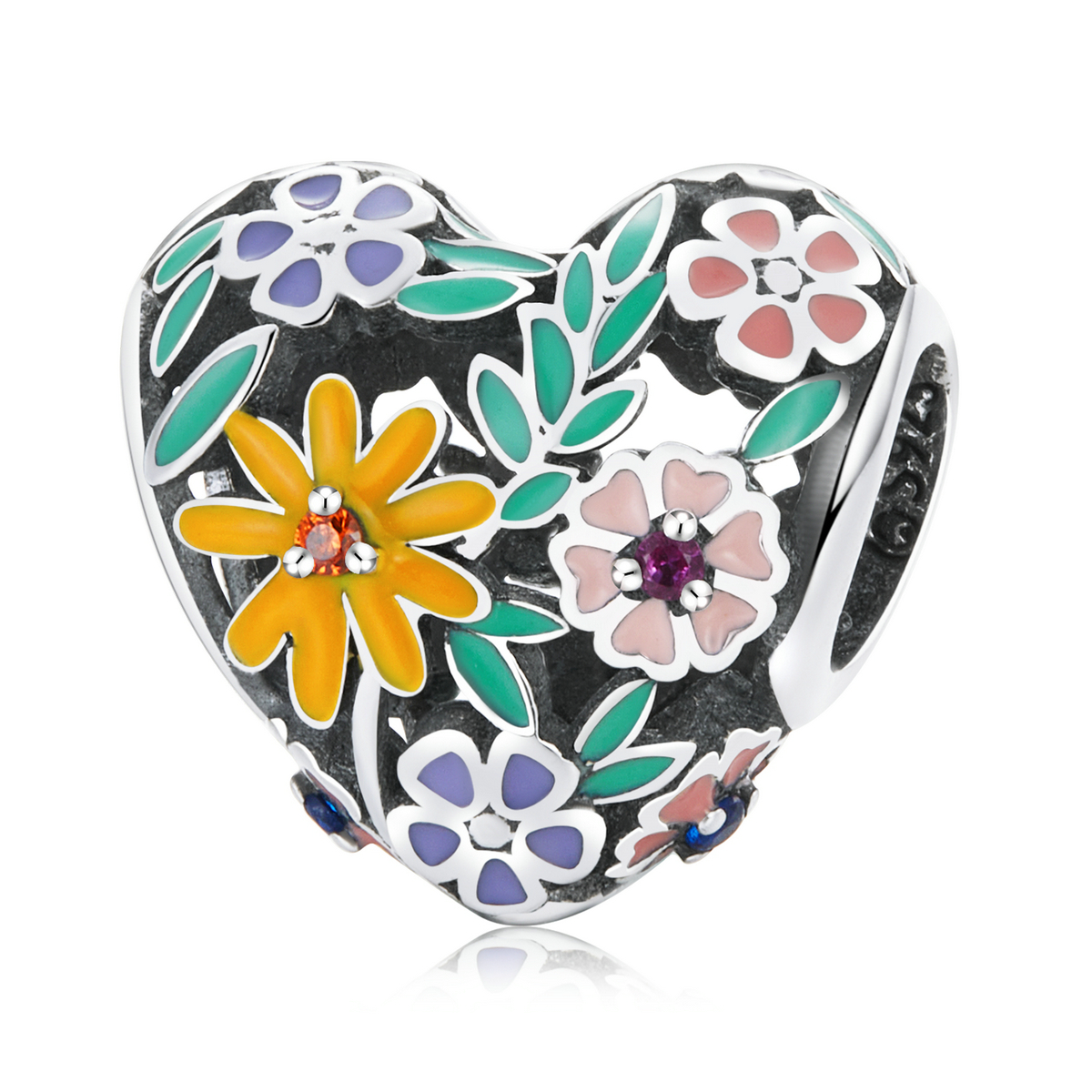 Pandora Style Bloem Hart Bedel - BSC590 Pandora Style Bloem Hart Bedel - BSC590