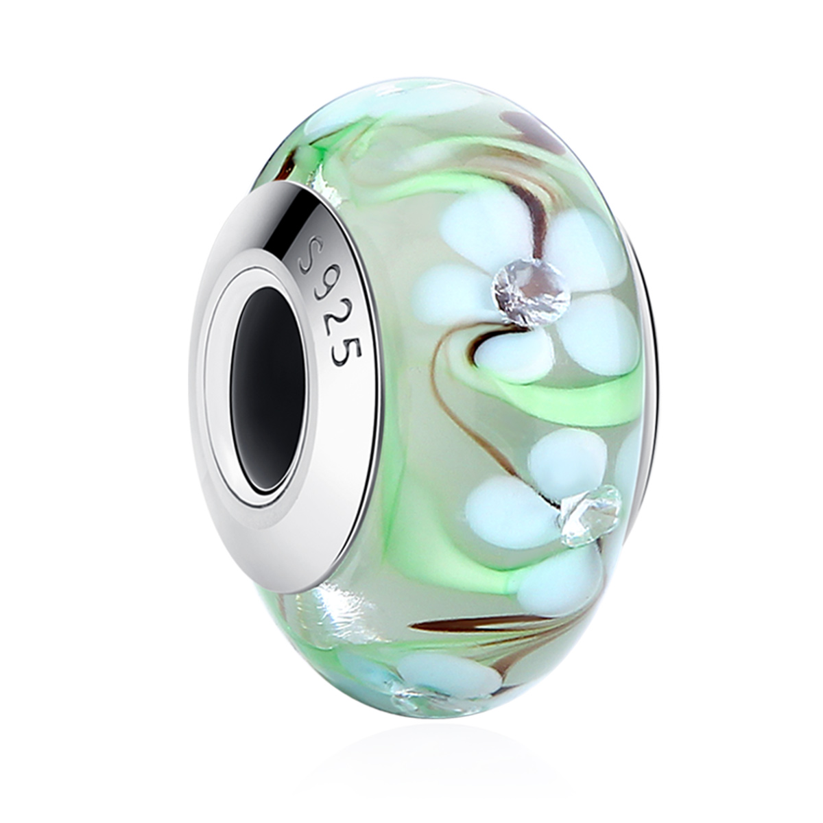 Pandora Style Bloemen Murano Glas Bedel - SCZ020 Pandora Style Bloemen Murano Glas Bedel - SCZ020
