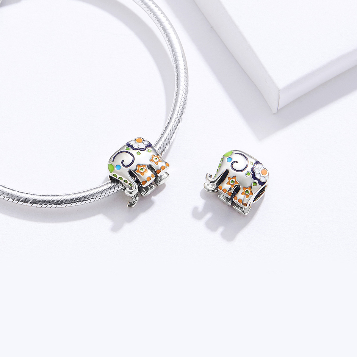 Pandora Style Gelukkige Olifant Bedel - BSC095