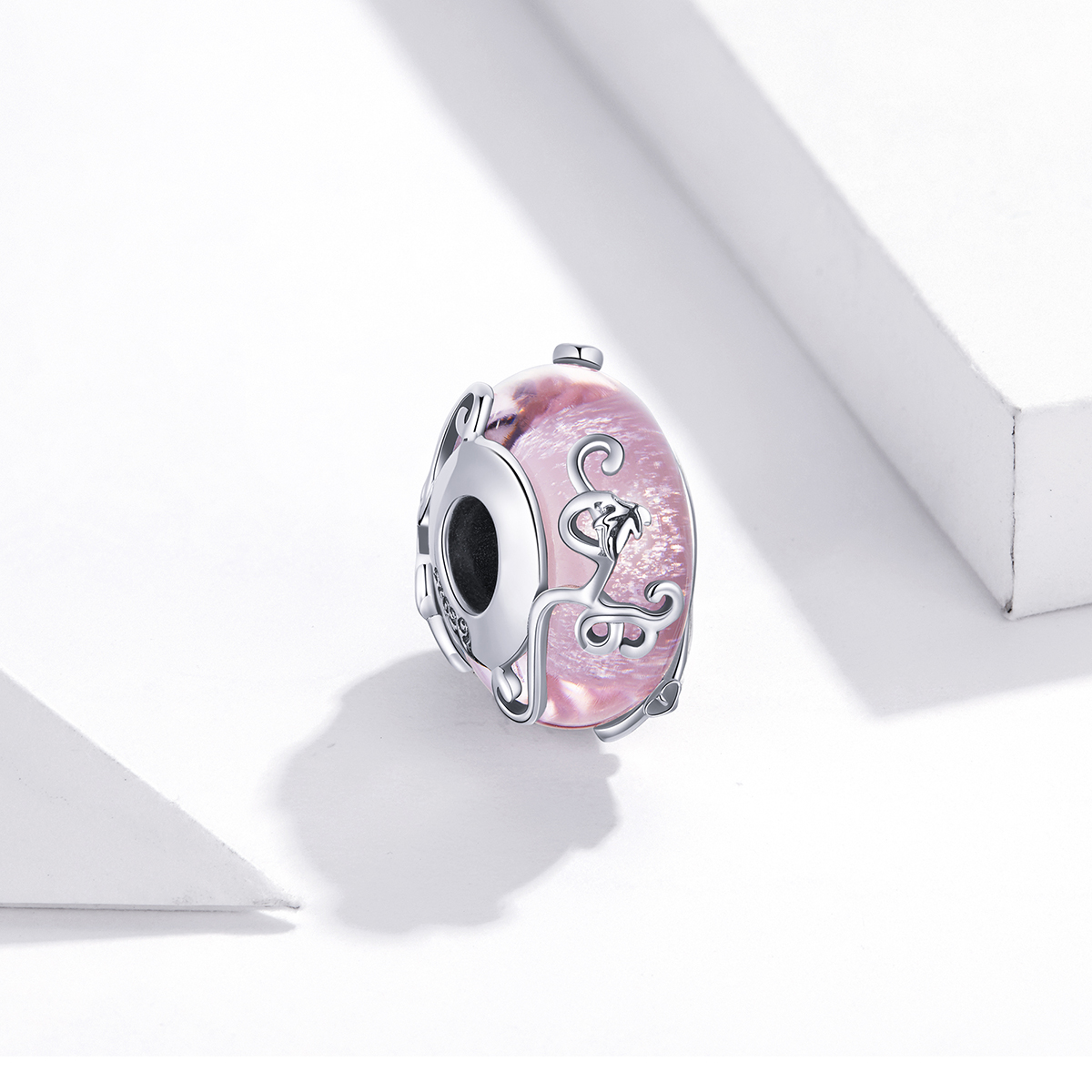 Pandora Style Glanzend glas Bedel - BSC409