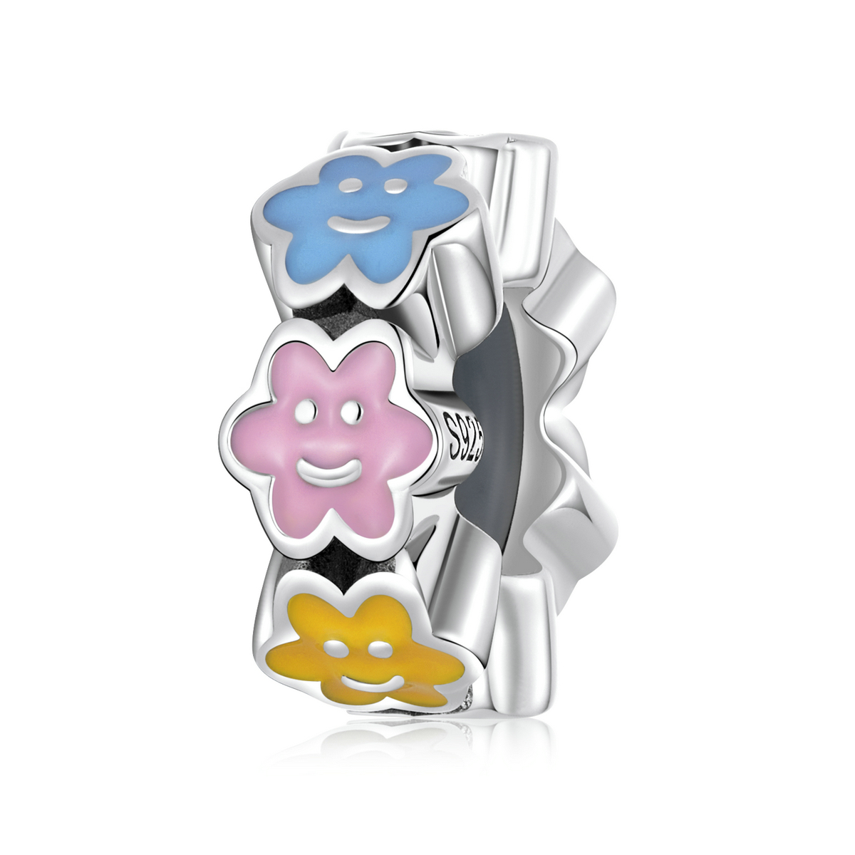 Pandora Style Kleurrijke Cloud Smiley Face Bedel - SCC2188 Pandora Style Kleurrijke Cloud Smiley Face Bedel - SCC2188