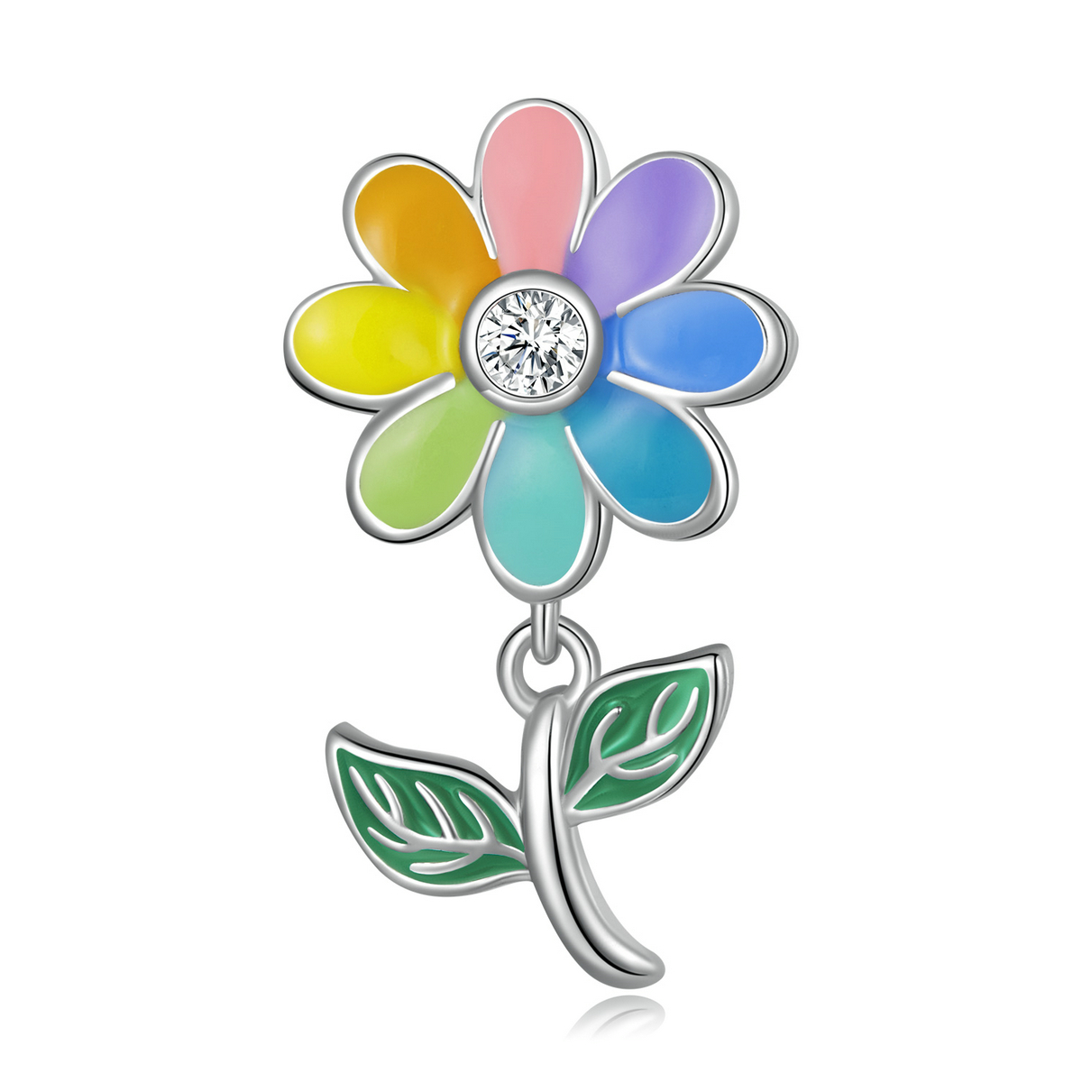 Pandora Style Kleurrijke Zonnebloem Bedel - SCC2088