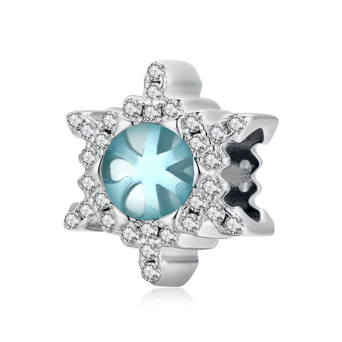 Pandora Style Maansteen Sneeuwvlok Bedel - BSC512 Pandora Style Maansteen Sneeuwvlok Bedel - BSC512