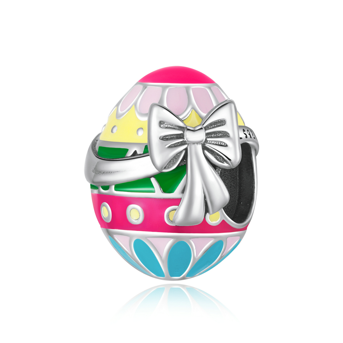 Pandora Style Paasei met Strik Bedel - SCC2119 Pandora Style Paasei met Strik Bedel - SCC2119