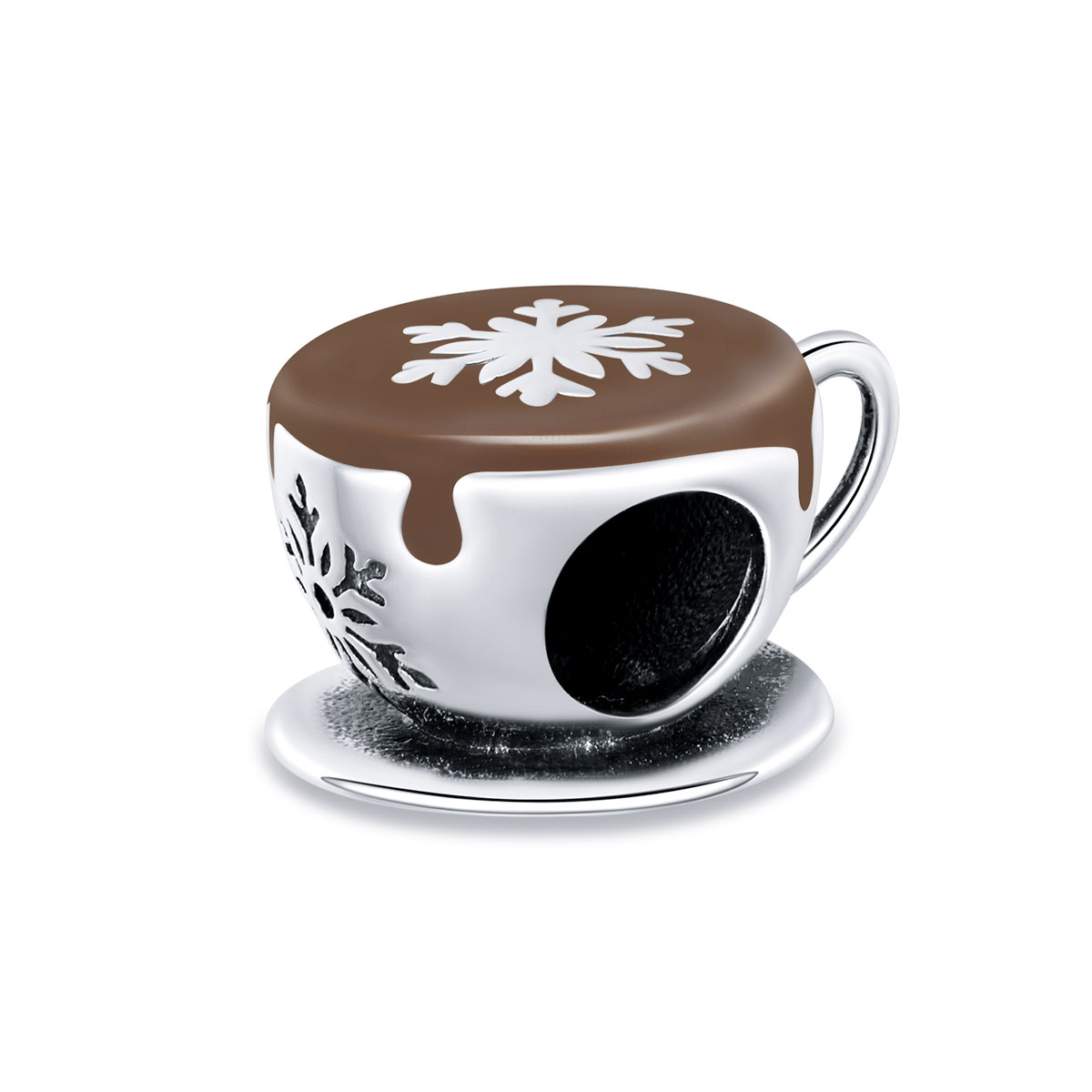 Pandora Style Winter koffie Bedel - BSC361 Pandora Style Winter koffie Bedel - BSC361