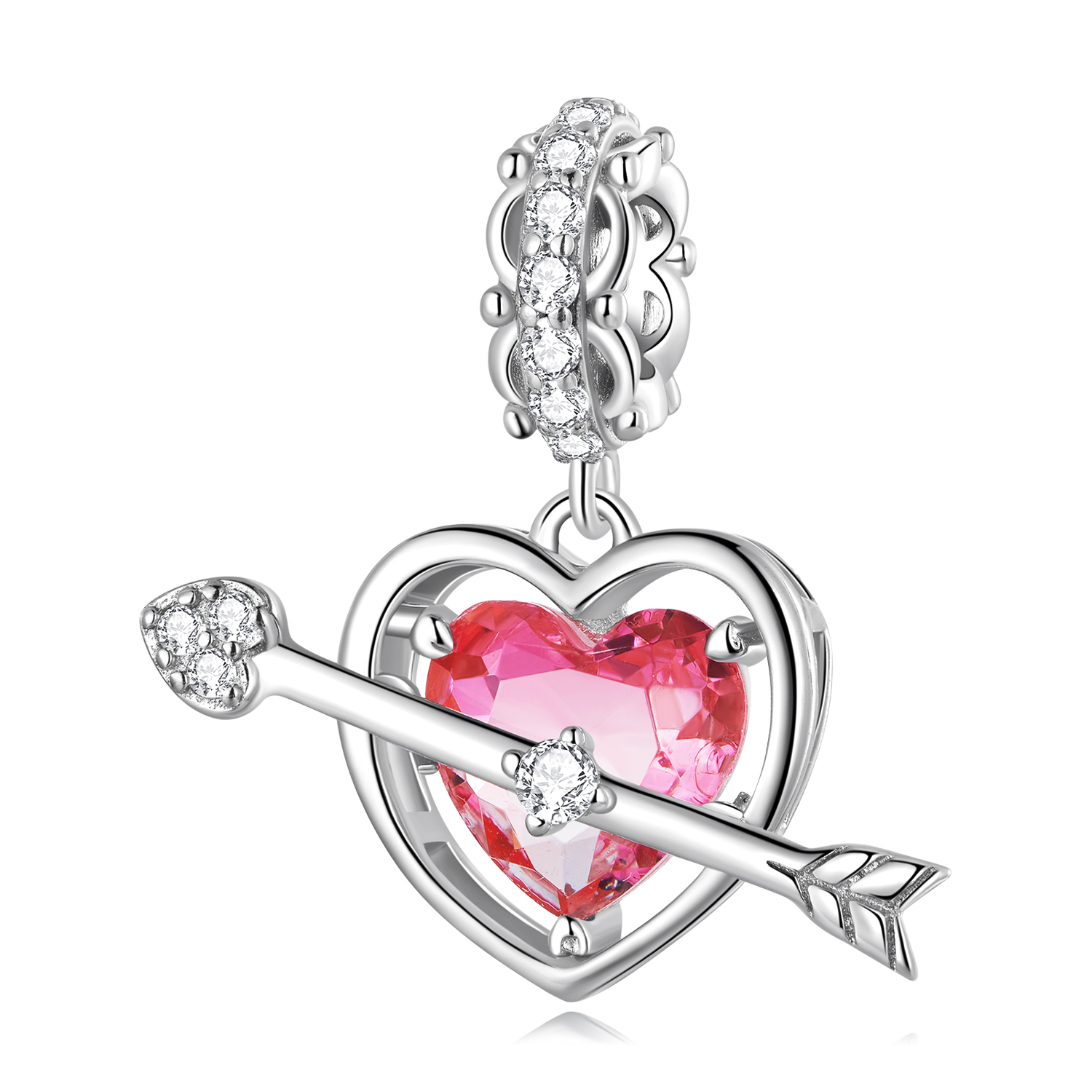 Pandora Style Doordringend Hart Hangende Bedel - BSC680 Pandora Style Doordringend Hart Hangende Bedel - BSC680