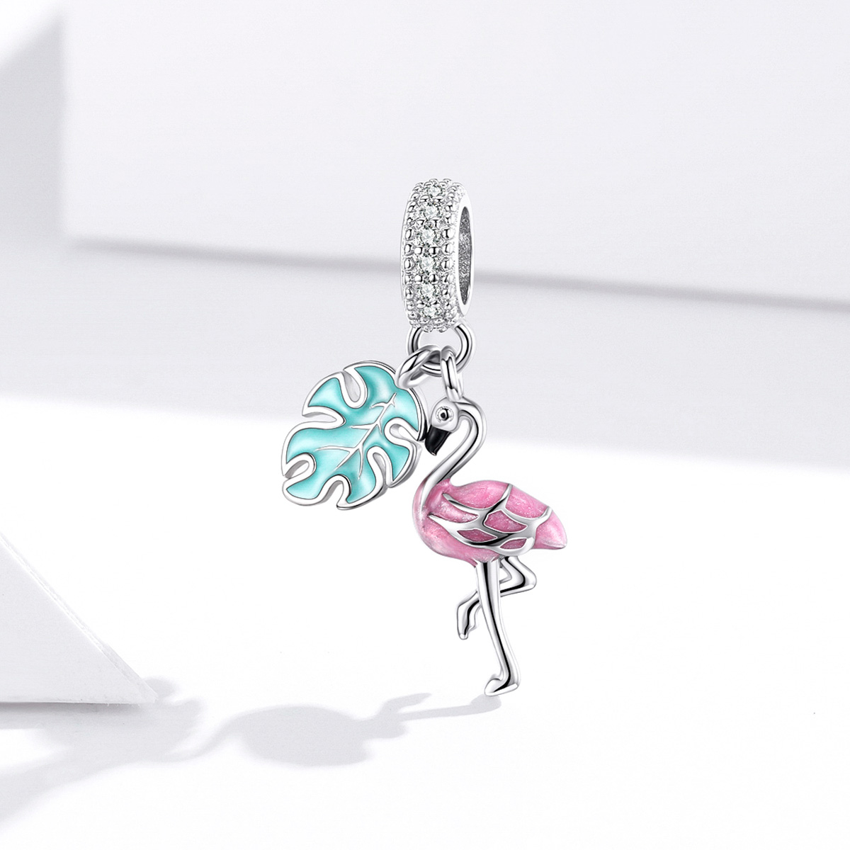 Pandora Style Flamingo Hangende Bedel - BSC277