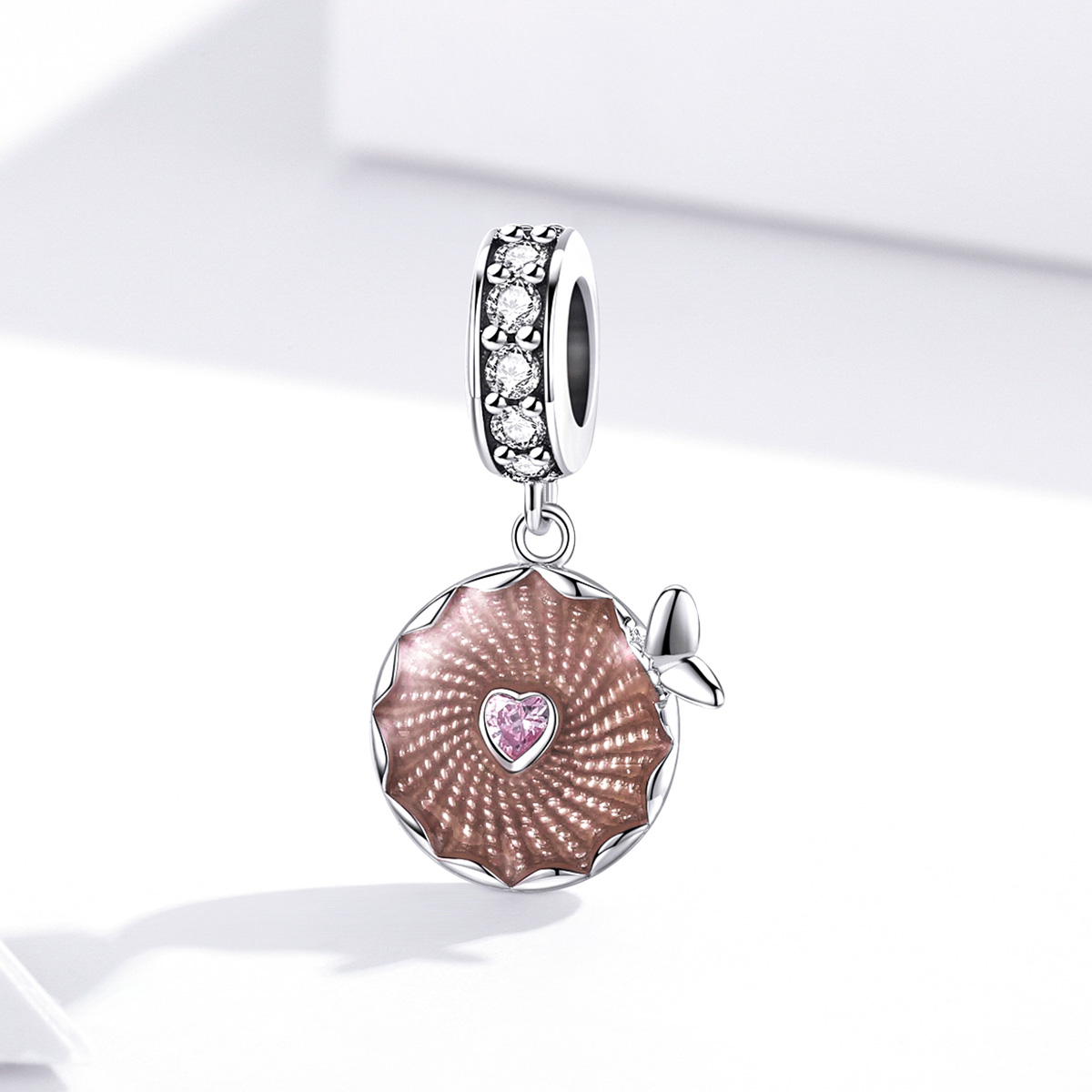 Pandora Style Glanzende bloemen Hangende Bedel - BSC290