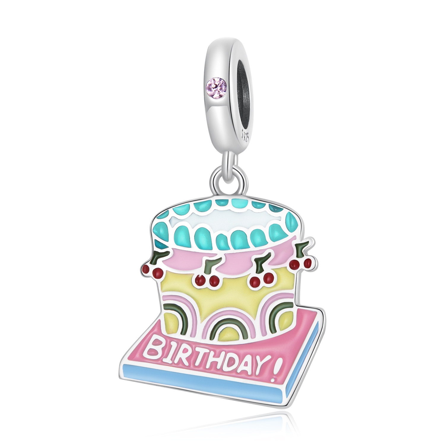 Pandora Style Kersen slagroomtaart Hangende Bedel - SCC2230 Pandora Style Kersen slagroomtaart Hangende Bedel - SCC2230