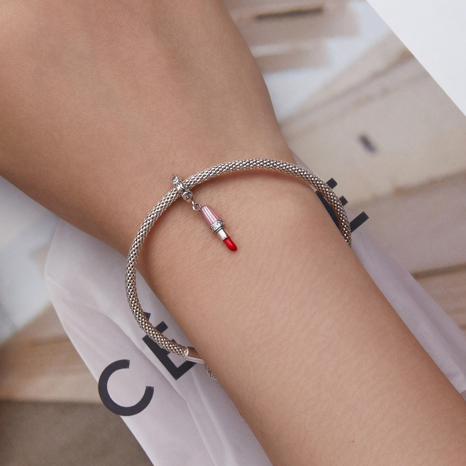 Pandora Style Lippenstift Hangende Bedel - SCC2390