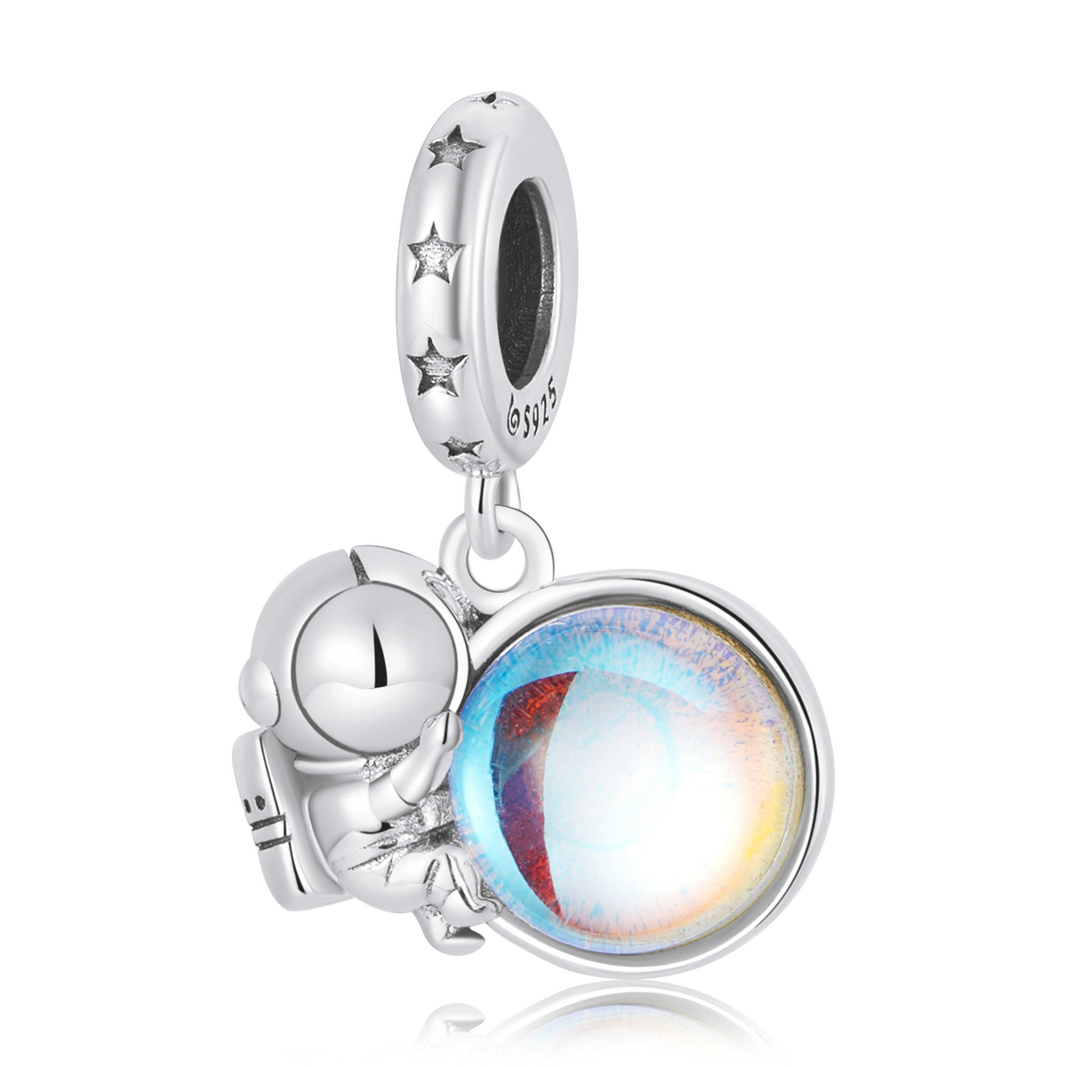Pandora Style Maan Astronaut Hangende Bedel - BSC581 Pandora Style Maan Astronaut Hangende Bedel - BSC581