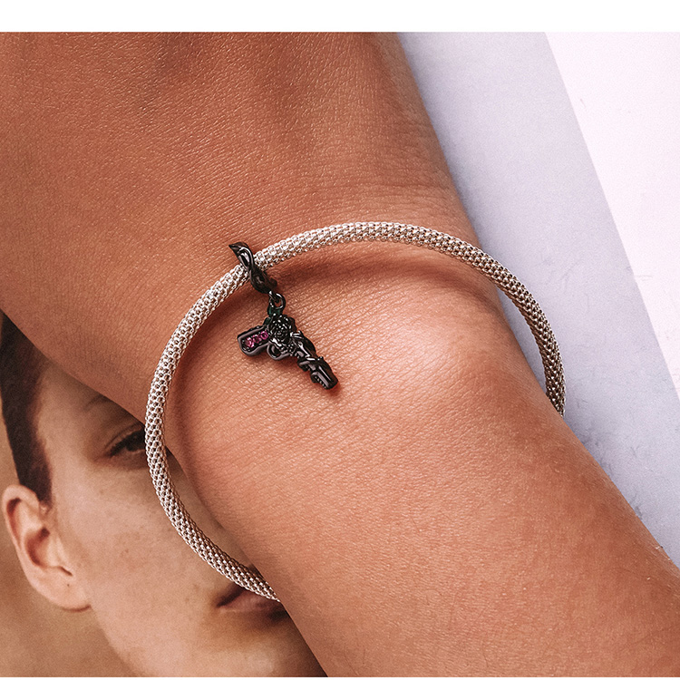 Pandora Style Rose Pistool Hangende Bedel - SCC2241