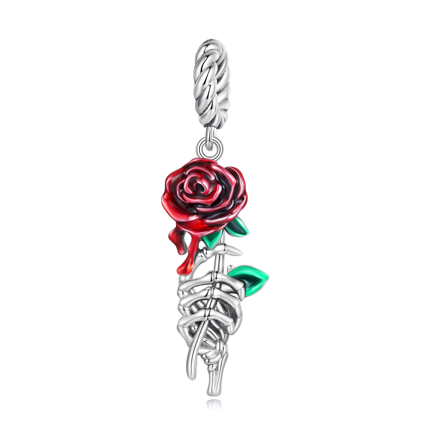 Pandora Style Scarlet Roos Hangende Bedel - SCC2404 Pandora Style Scarlet Roos Hangende Bedel - SCC2404