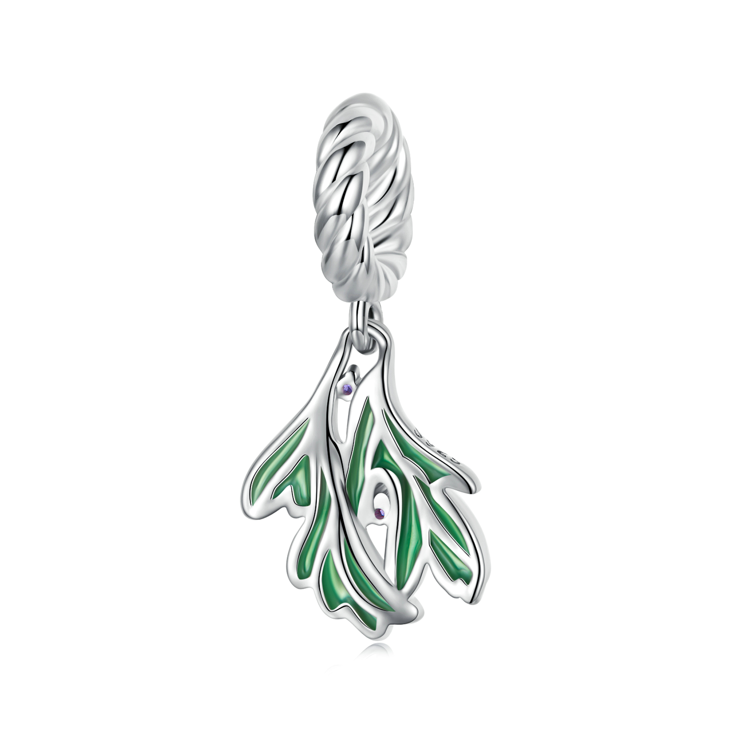 Pandora Style Verse bladeren Hangende Bedel - SCC2295 Pandora Style Verse bladeren Hangende Bedel - SCC2295