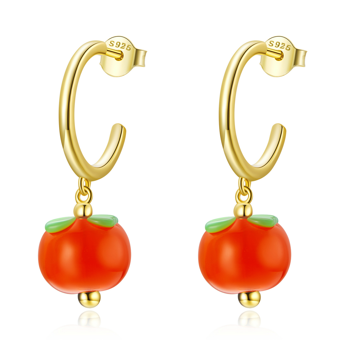 Pandora Style Glas Kaki Oorhangers - SCE1212 Pandora Style Glas Kaki Oorhangers - SCE1212