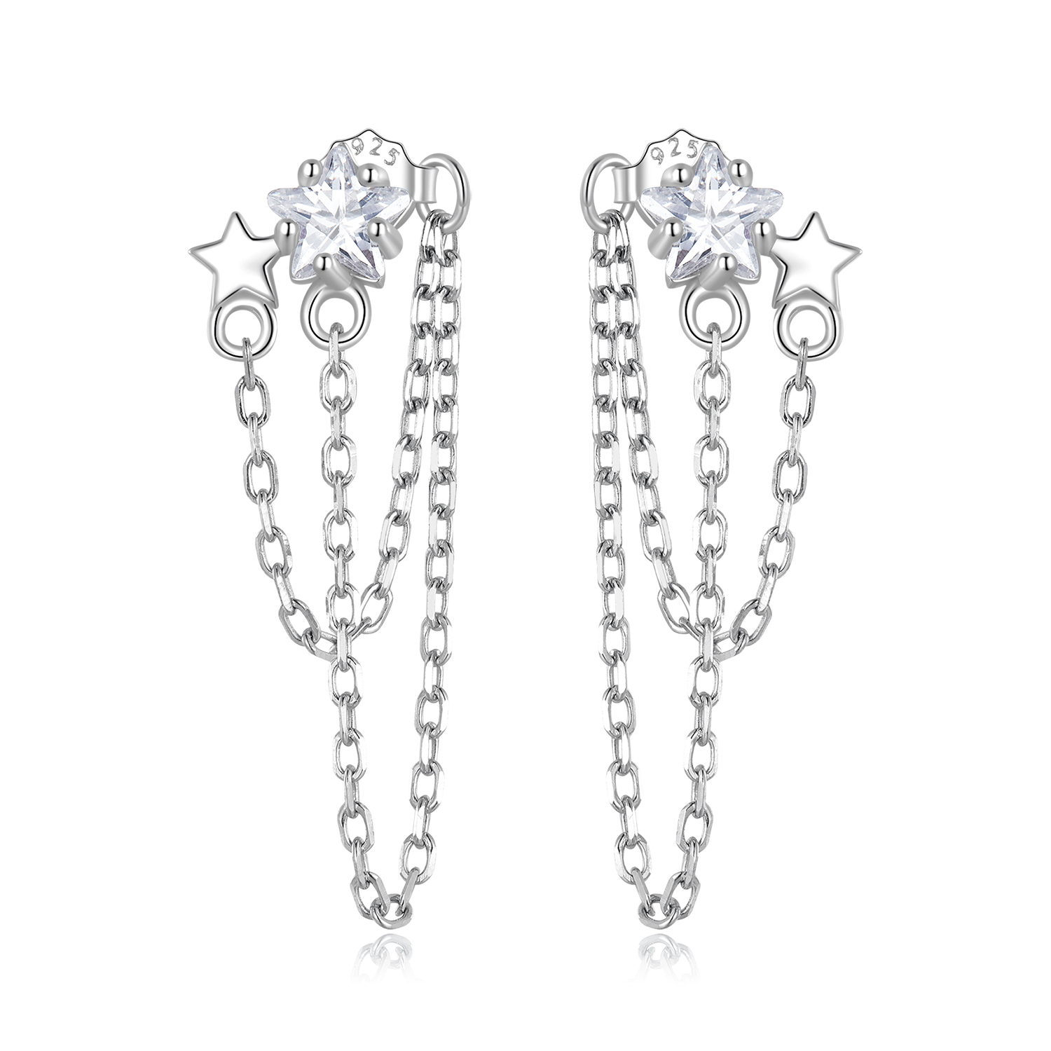 Pandora Style Star Tassel Oorhangers - BSE709 Pandora Style Star Tassel Oorhangers - BSE709