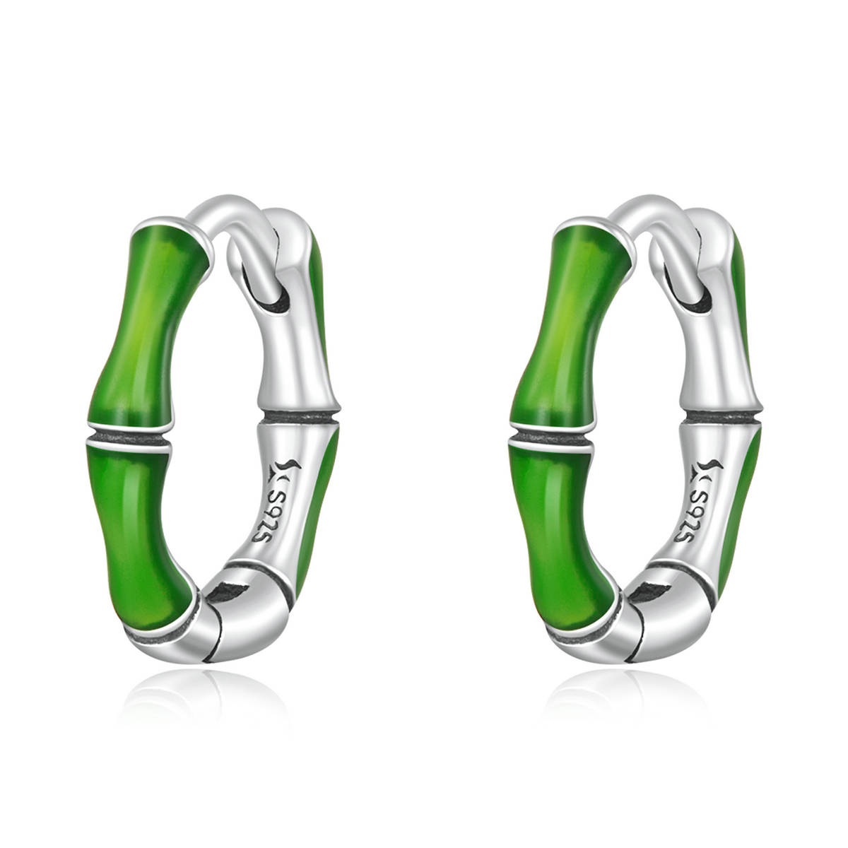 Pandora Style Bamboe Oorbellen - SCE1350 Pandora Style Bamboe Oorbellen - SCE1350