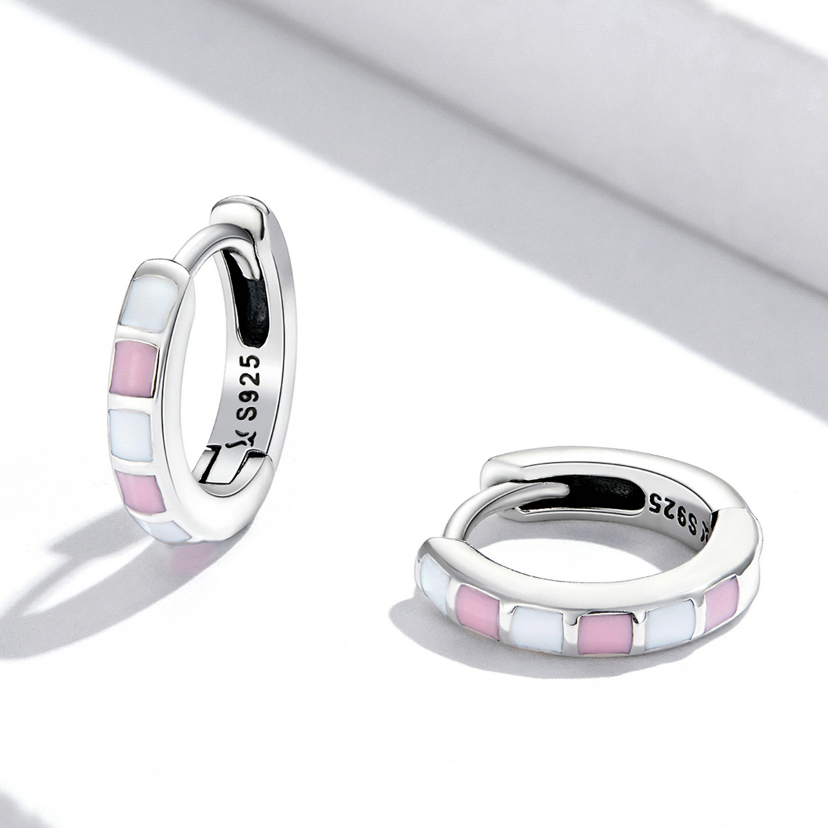Pandora Style Eenvoudig raster Oorbellen - SCE1372