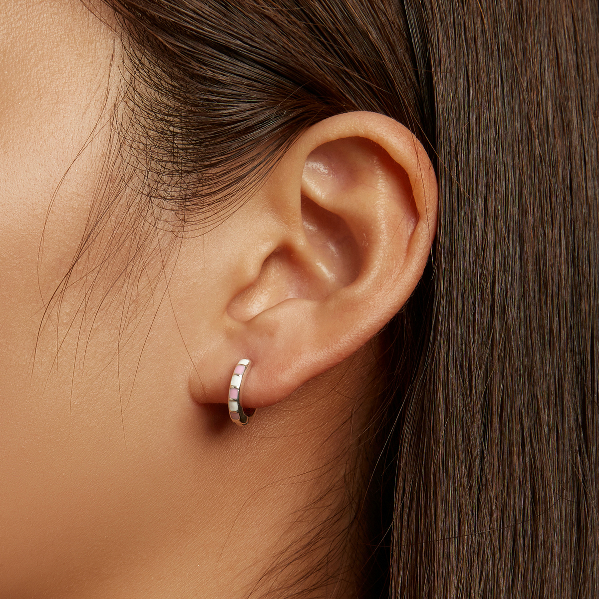 Pandora Style Eenvoudig raster Oorbellen - SCE1372