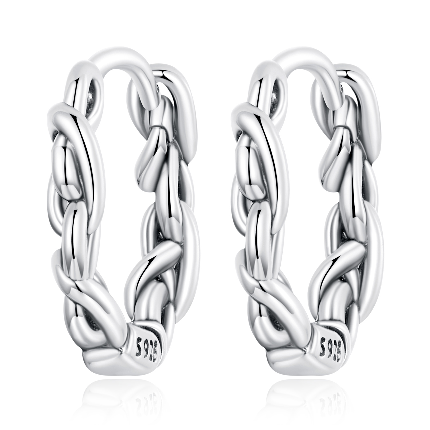 Pandora Style Gedraaid touw Oorbellen - SCE1432 Pandora Style Gedraaid touw Oorbellen - SCE1432