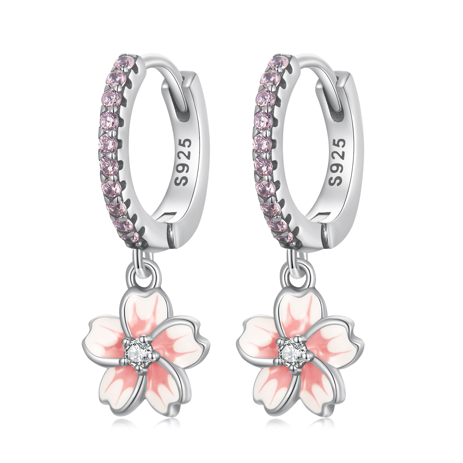 Pandora Style Kersenbloesems Oorbellen - SCE1509 Pandora Style Kersenbloesems Oorbellen - SCE1509