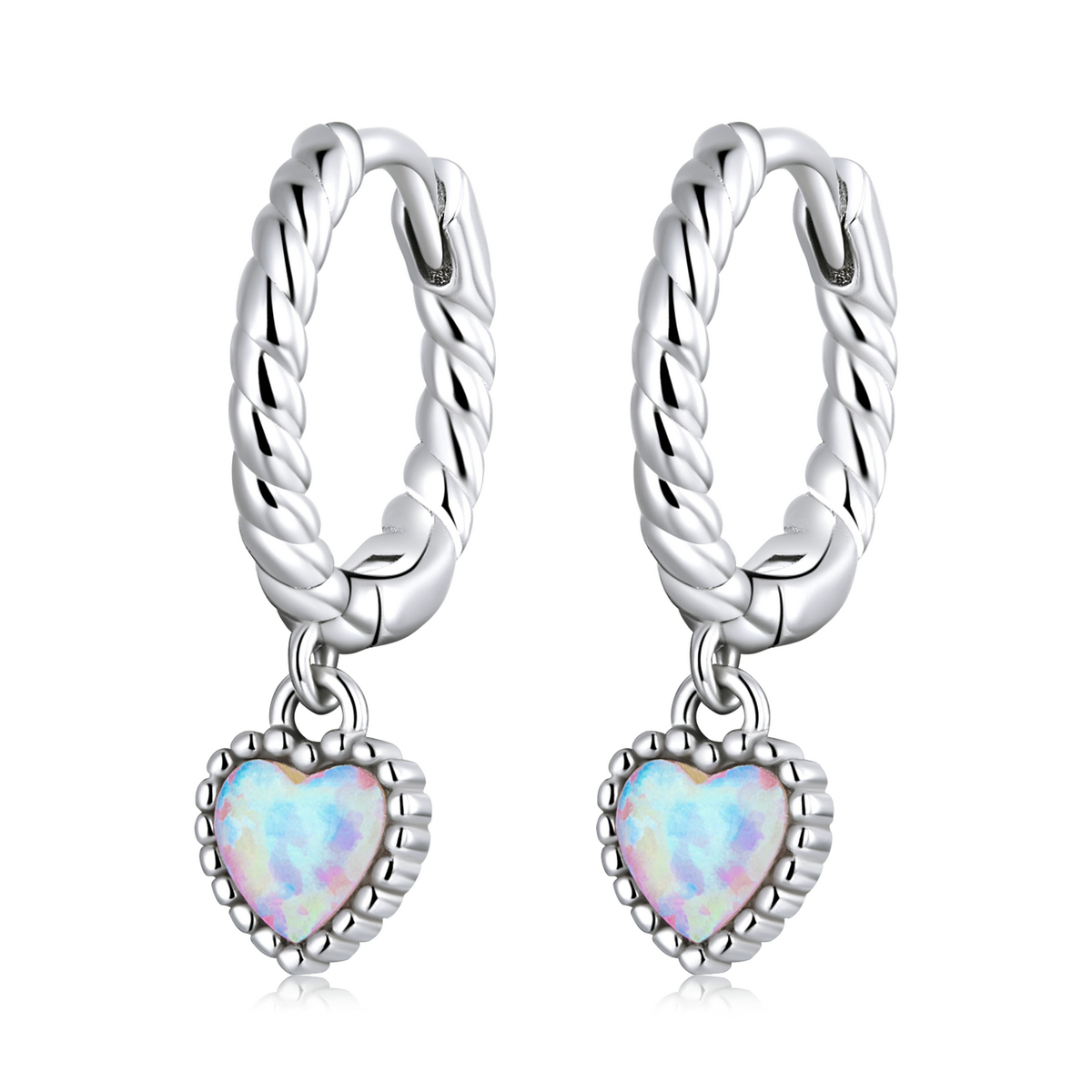 Pandora Style Opaal Liefde Oorbellen - SCE1385 Pandora Style Opaal Liefde Oorbellen - SCE1385