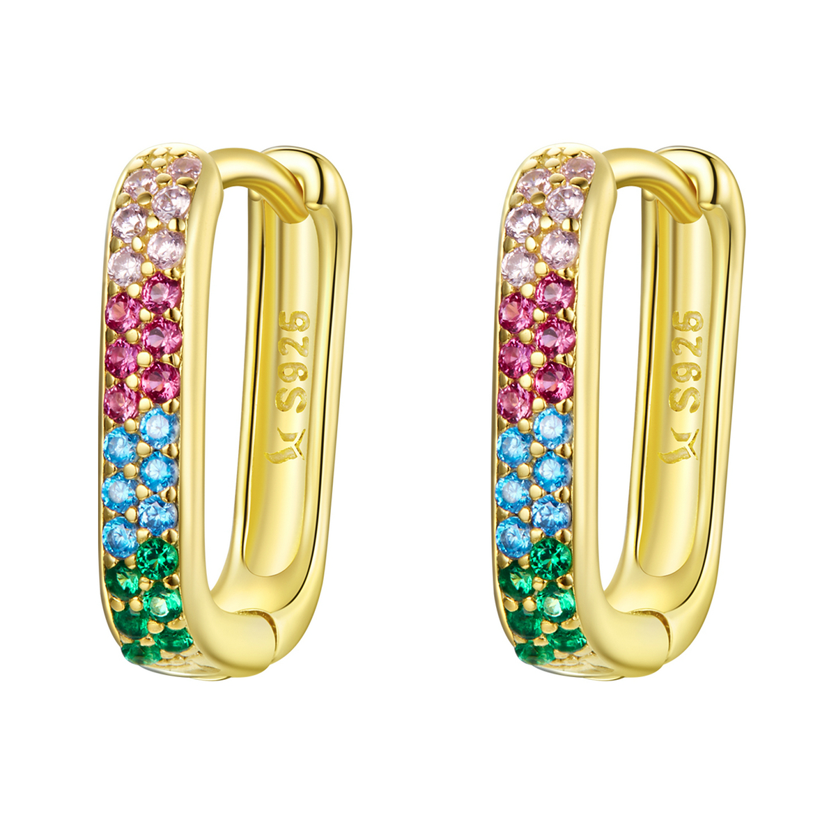 Pandora Style Vierkant Oorbellen - SCE1218-CF Pandora Style Vierkant Oorbellen - SCE1218-CF