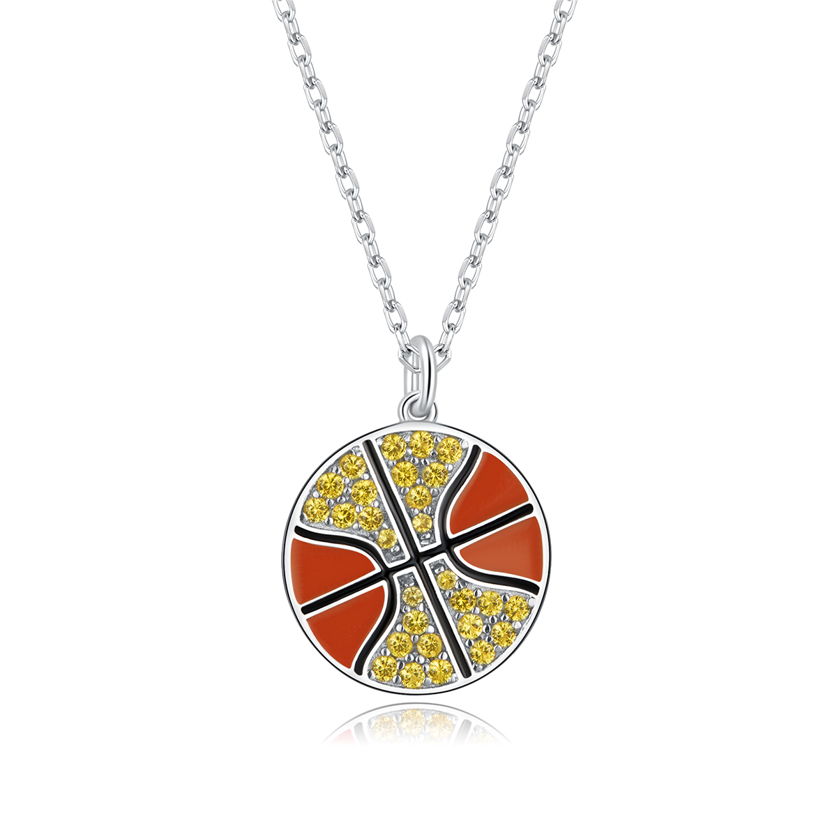 Pandora Style Dynamisch basketbal Ketting - BSN203 Pandora Style Dynamisch basketbal Ketting - BSN203
