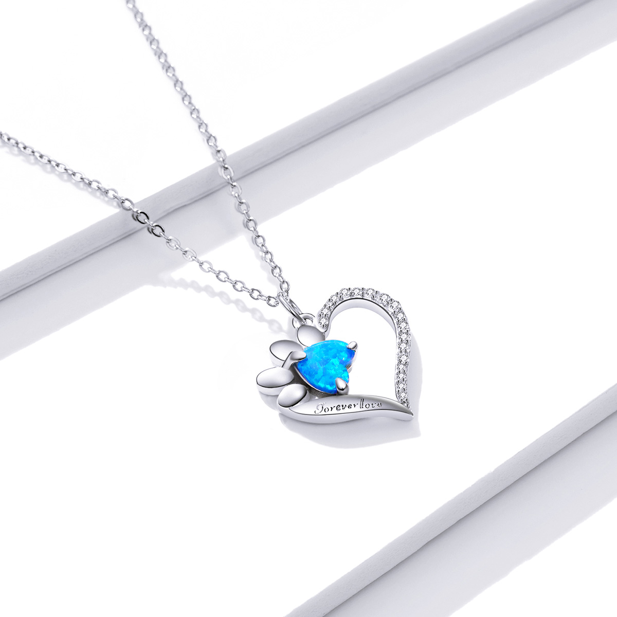 Pandora Style Hartmerken Ketting - BSN225