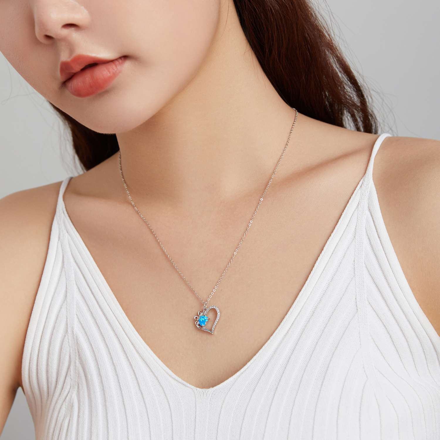 Pandora Style Hartmerken Ketting - BSN225
