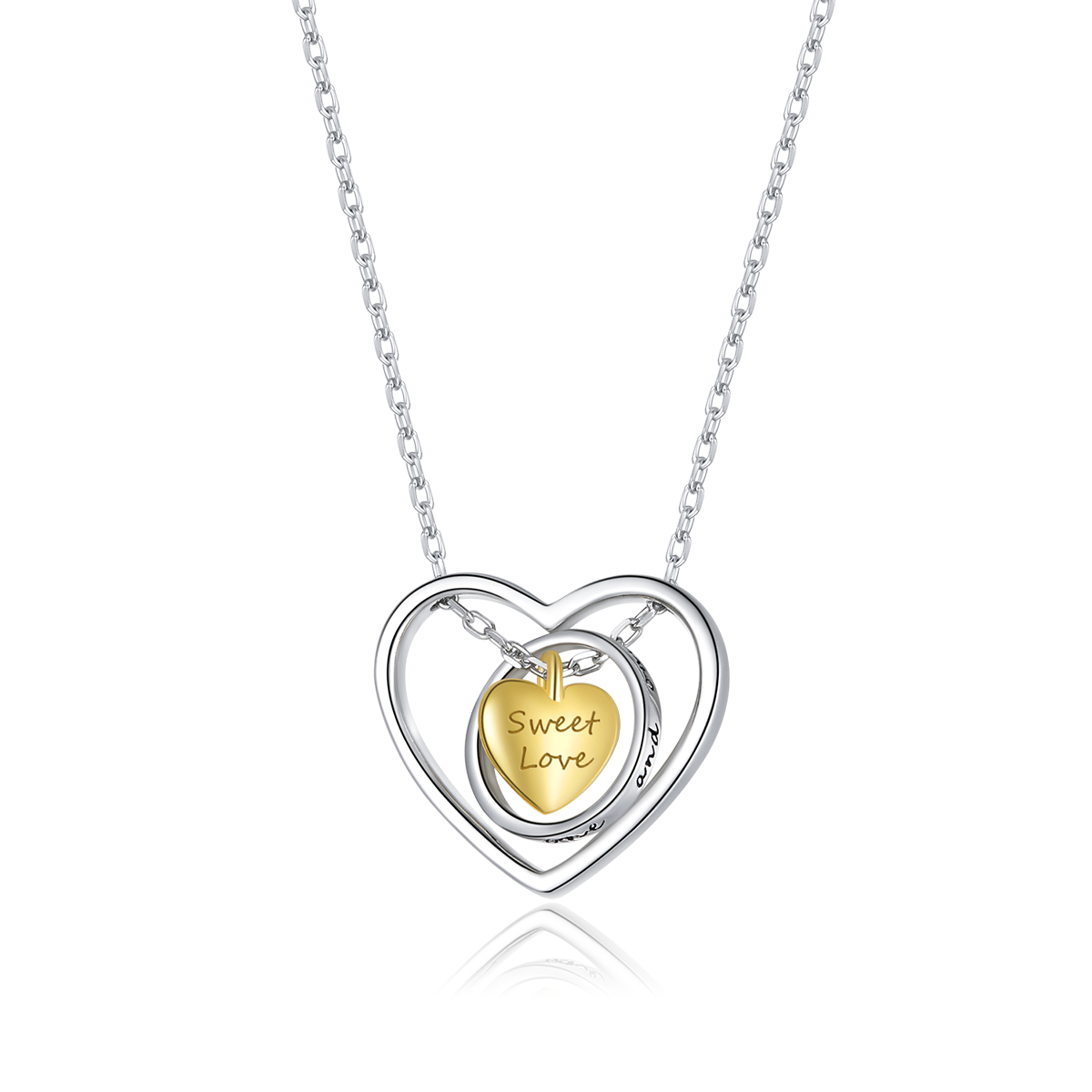 Pandora Style Omringd door hart Ketting - BSN207 Pandora Style Omringd door hart Ketting - BSN207