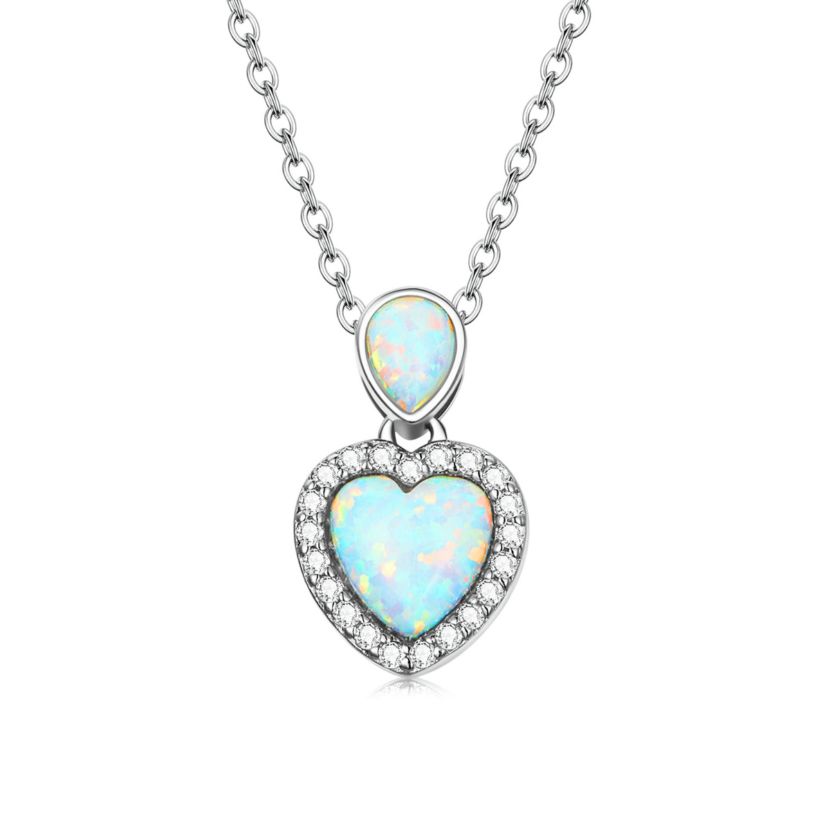 Pandora Style Opaal Liefde Ketting - BSN243 Pandora Style Opaal Liefde Ketting - BSN243