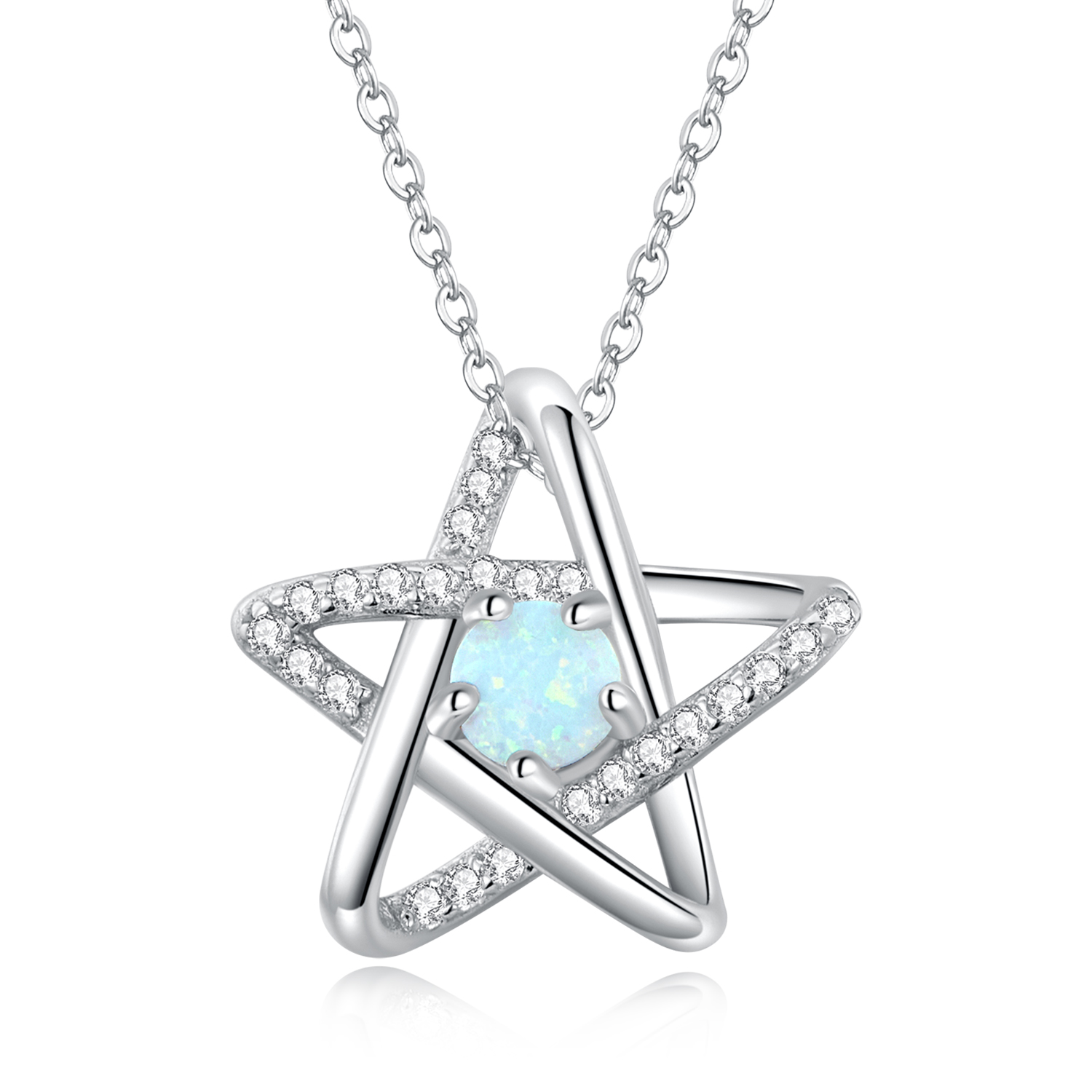 Pandora Style Opaal Ster Ketting - SCN473 Pandora Style Opaal Ster Ketting - SCN473