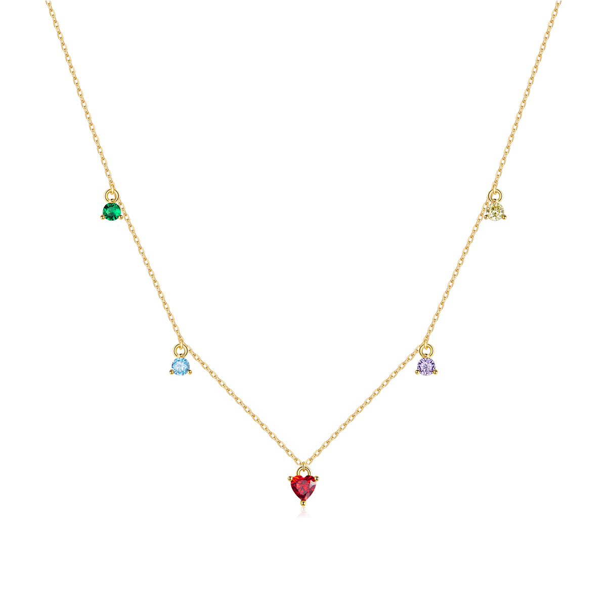 Pandora Style Veelkleurige Zirkoon Ketting - BSN234 Pandora Style Veelkleurige Zirkoon Ketting - BSN234