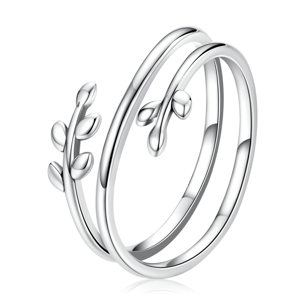 Pandora Style Cirkels van bladeren Open Ring - SCR755