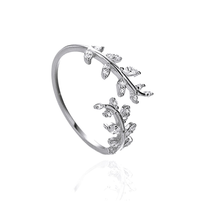 Pandora Style Delicate bladeren Open Ring - BSR241-A Pandora Style Delicate bladeren Open Ring - BSR241-A