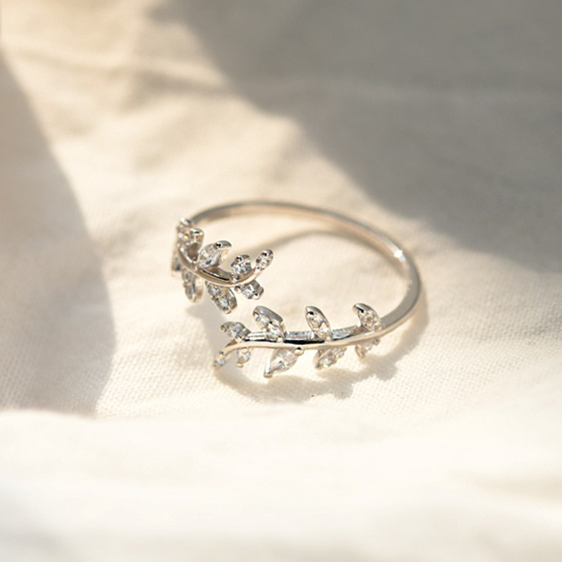 Pandora Style Delicate bladeren Open Ring - BSR241-A