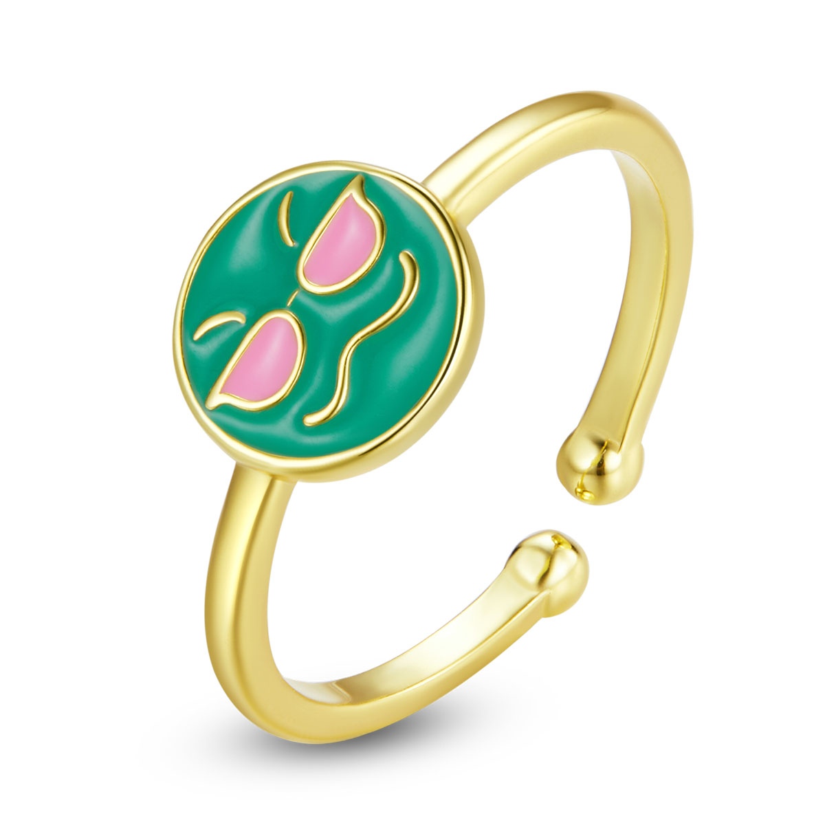 Pandora Style Emoji - Cool Open Ring - SCR737-A Pandora Style Emoji - Cool Open Ring - SCR737-A