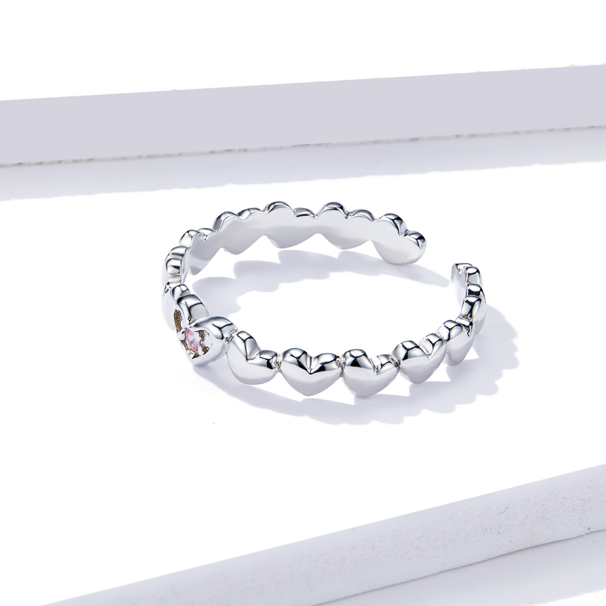 Pandora Style Hart Spiegel Open Ring - BSR100