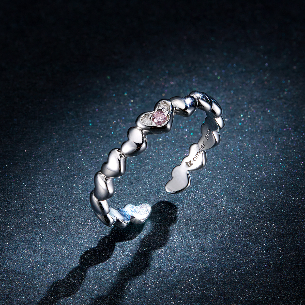 Pandora Style Hart Spiegel Open Ring - BSR100