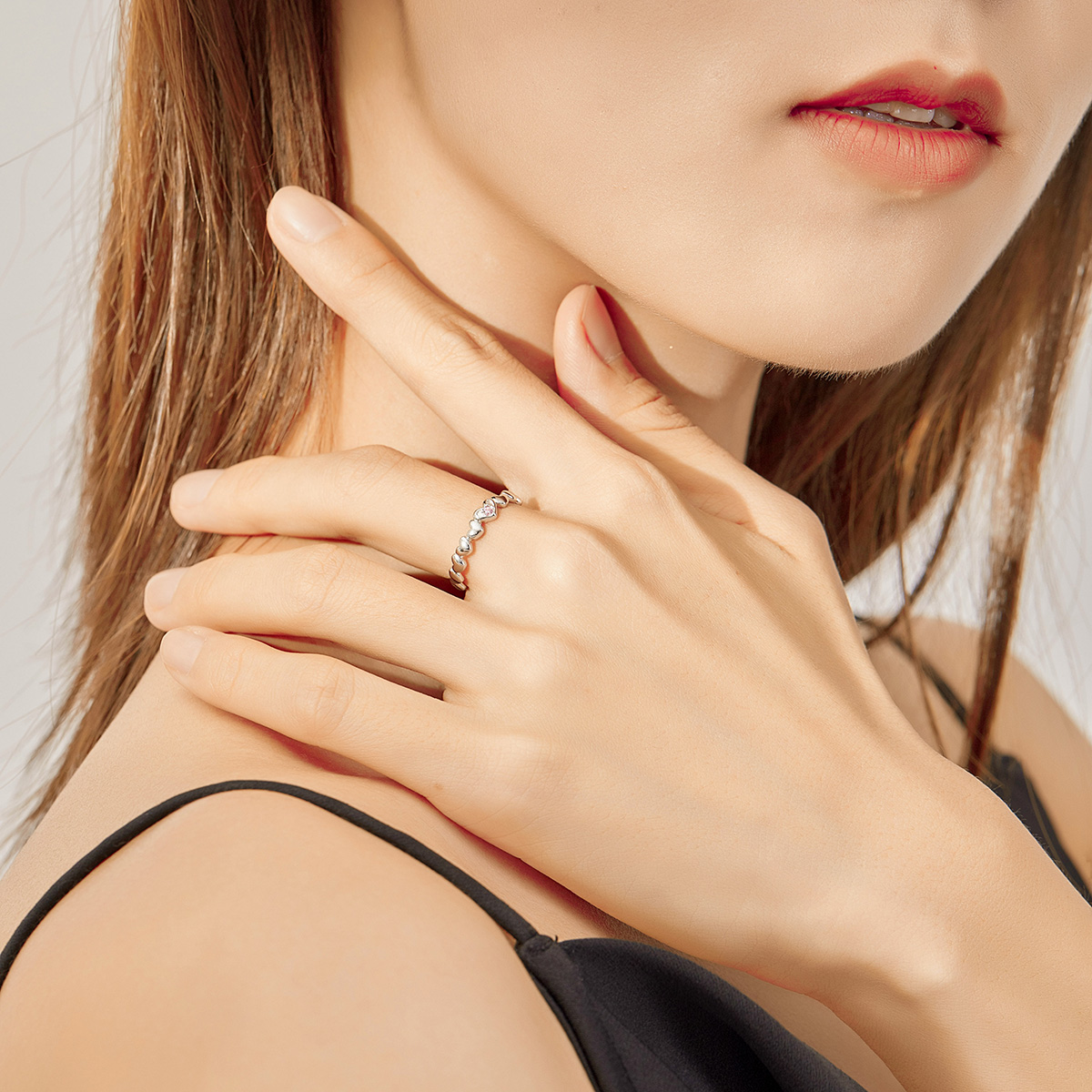 Pandora Style Hart Spiegel Open Ring - BSR100