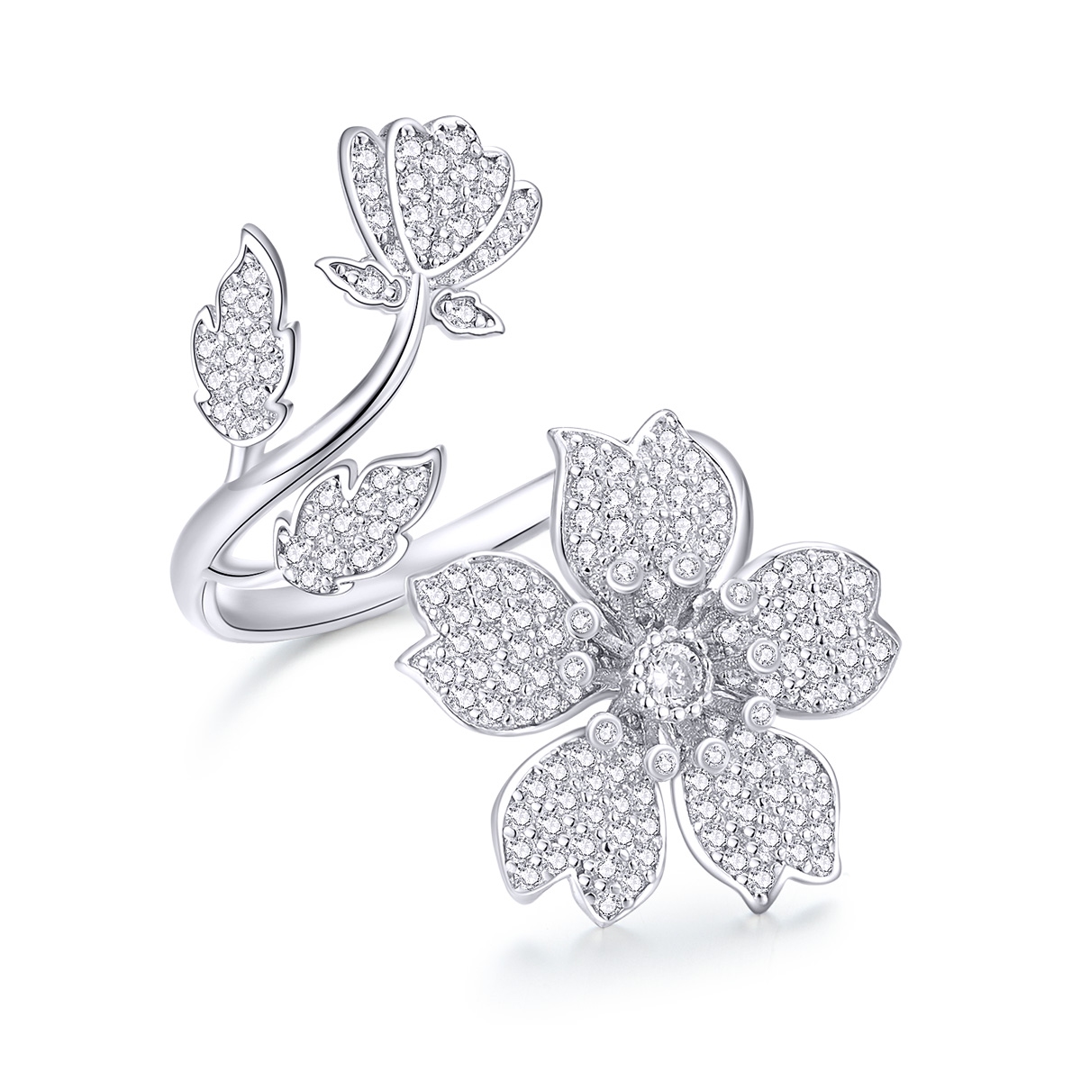 Pandora Style Kersenbloesems Open Ring - BSR076 Pandora Style Kersenbloesems Open Ring - BSR076