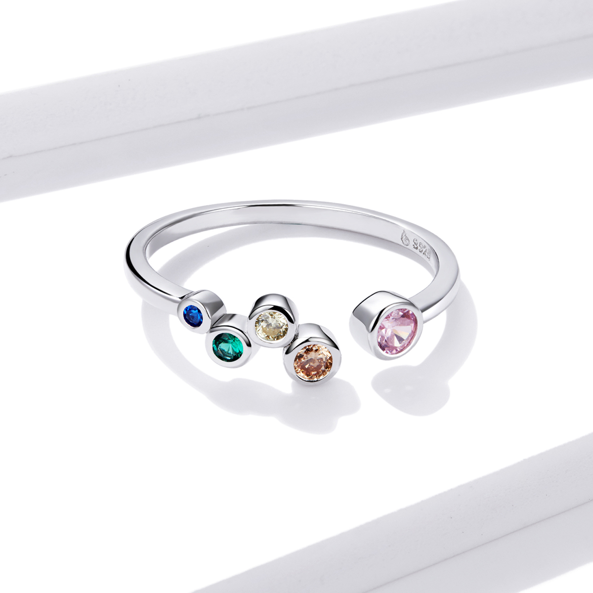 Pandora Style Kleurrijke bubbels Open Ring - BSR149