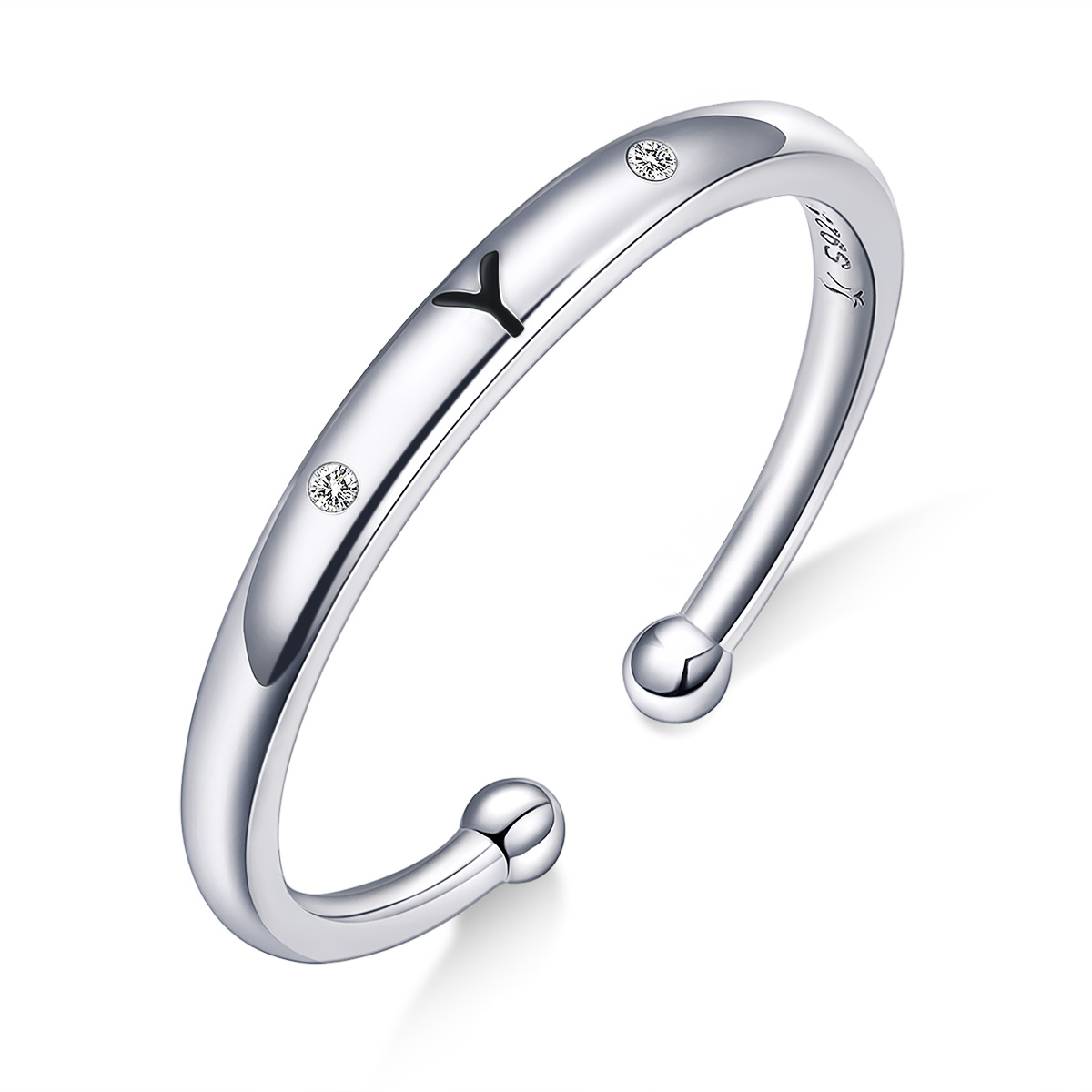 Pandora Style Letter-Y Open Ring - SCR544-Y Pandora Style Letter-Y Open Ring - SCR544-Y