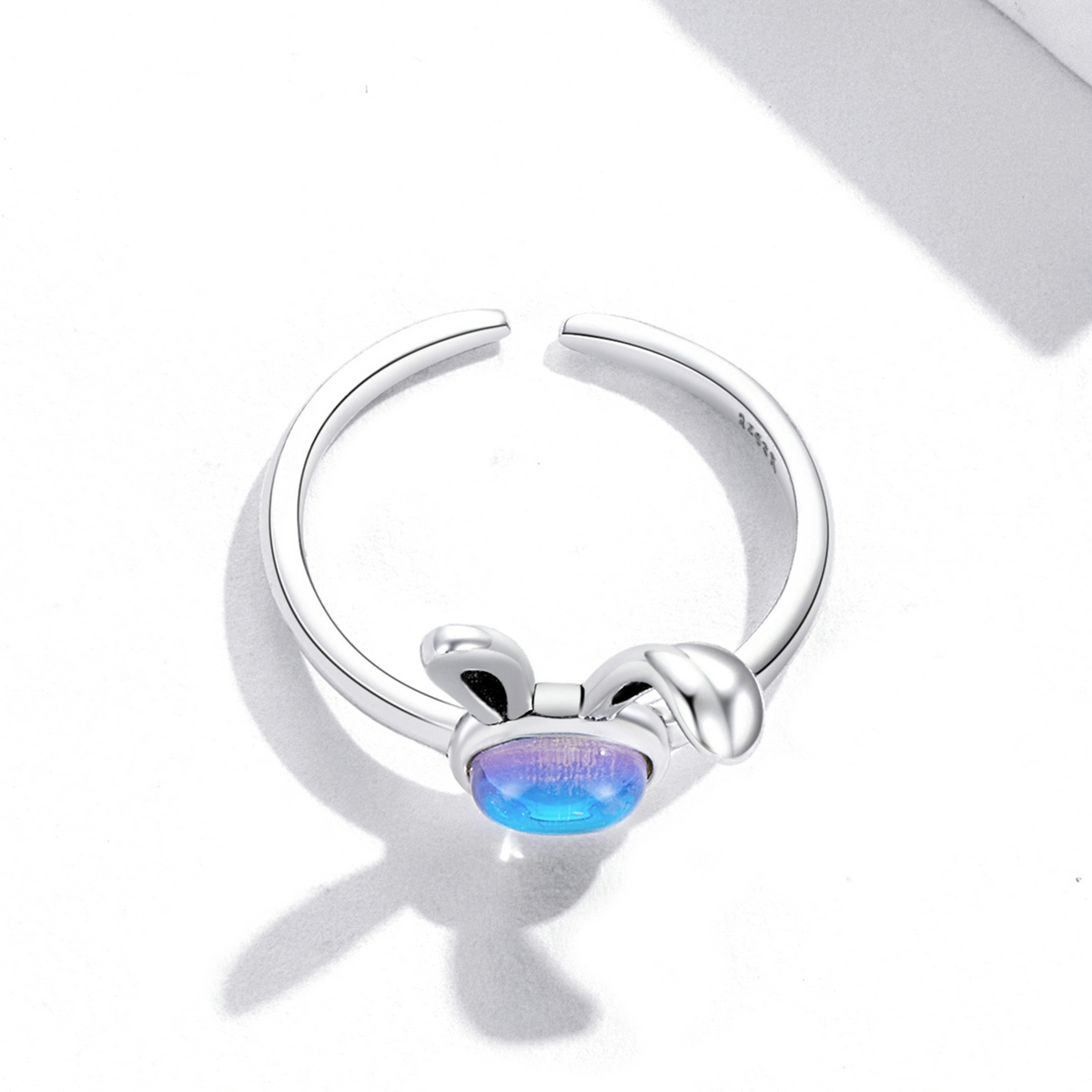 Pandora Style Maansteen Konijntje Open Ring - SCR784