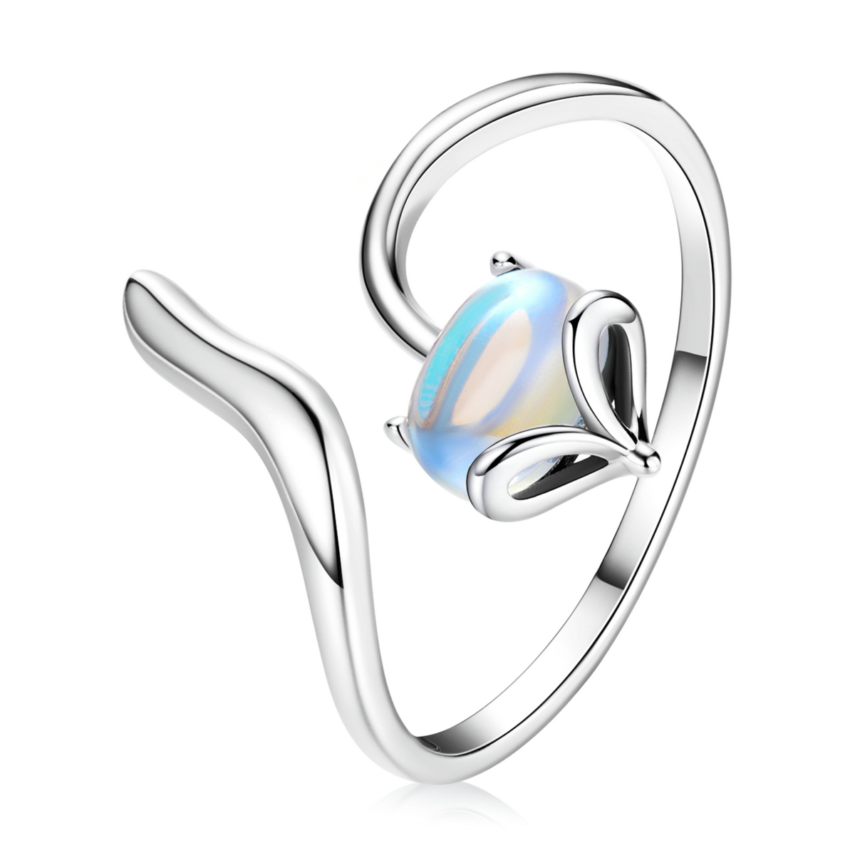 Pandora Style Maansteen Vos Open Ring - SCR756 Pandora Style Maansteen Vos Open Ring - SCR756