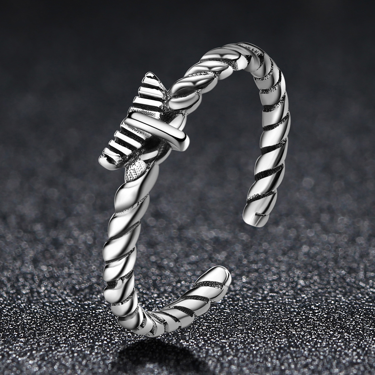 Pandora Style Retro Nostalgisch Henneptouw Open Ring - VSR064