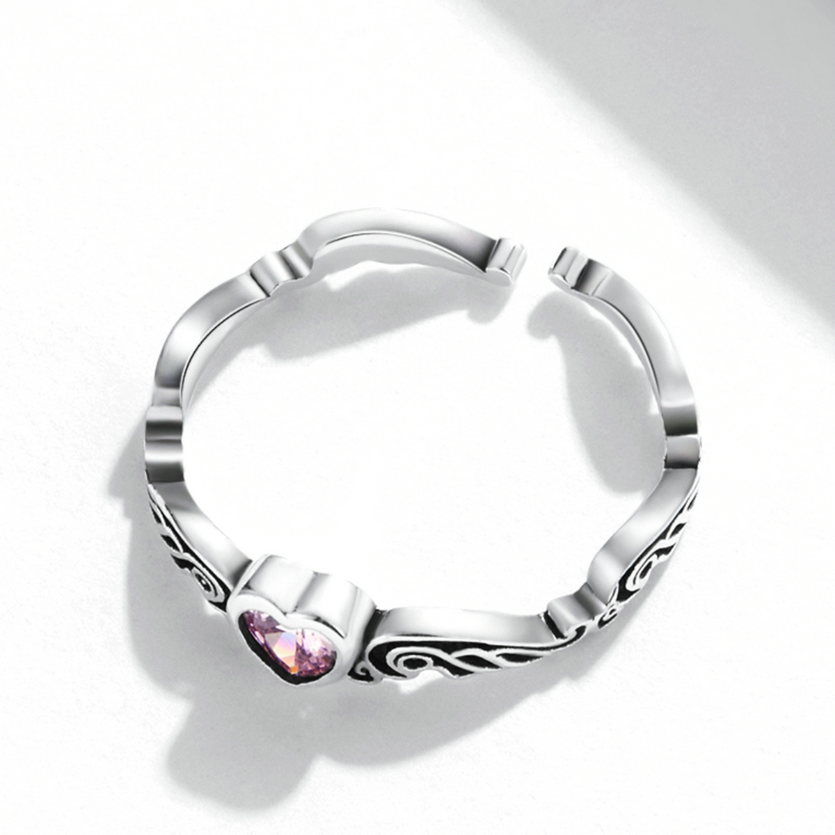 Pandora Style Retro Patroon - Hart Open Ring - SCR766