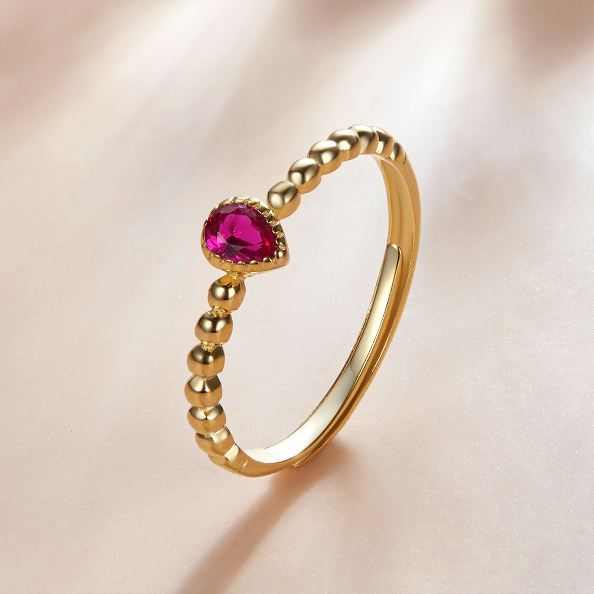 Pandora Style Rozenwaterdruppel Ring - SCR745
