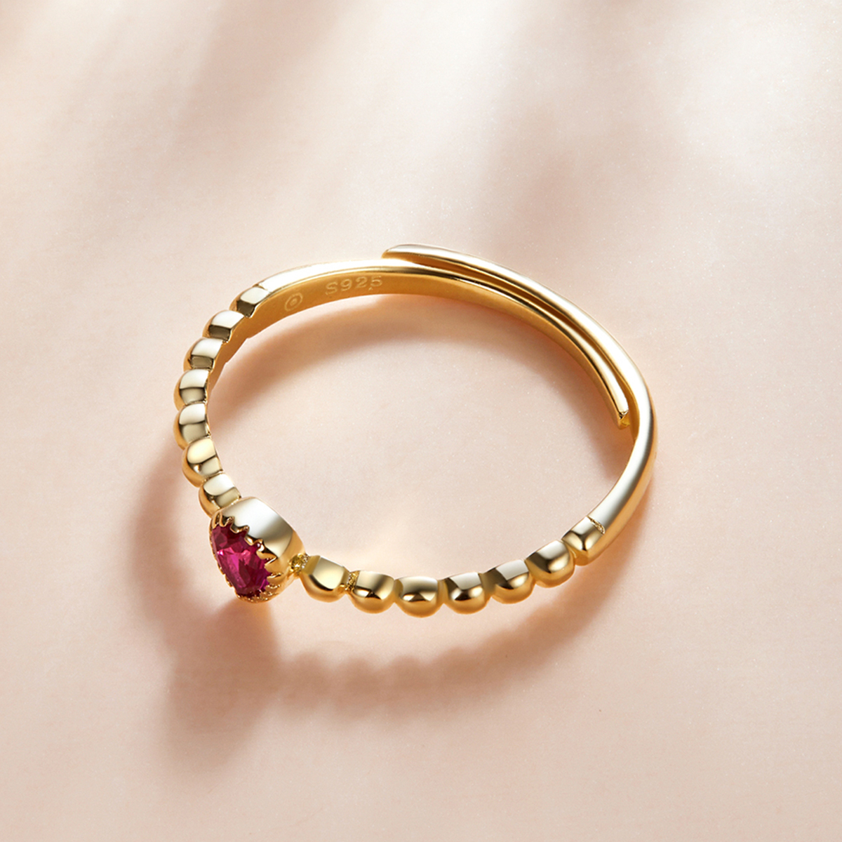 Pandora Style Rozenwaterdruppel Ring - SCR745